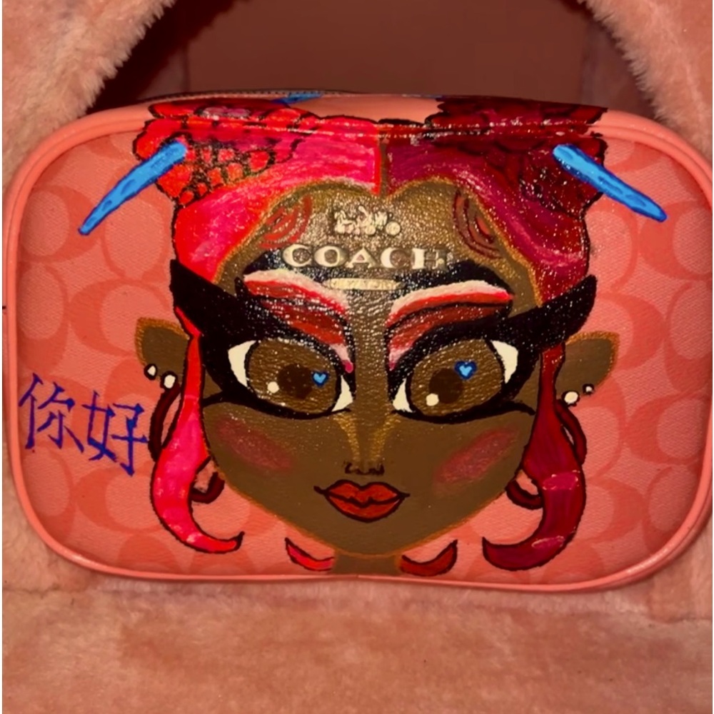 Custom pink red ruby da sleeze nicki Minaj coach bag💖❤️‍🔥